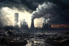 Image of Global warming on Cooling Tower